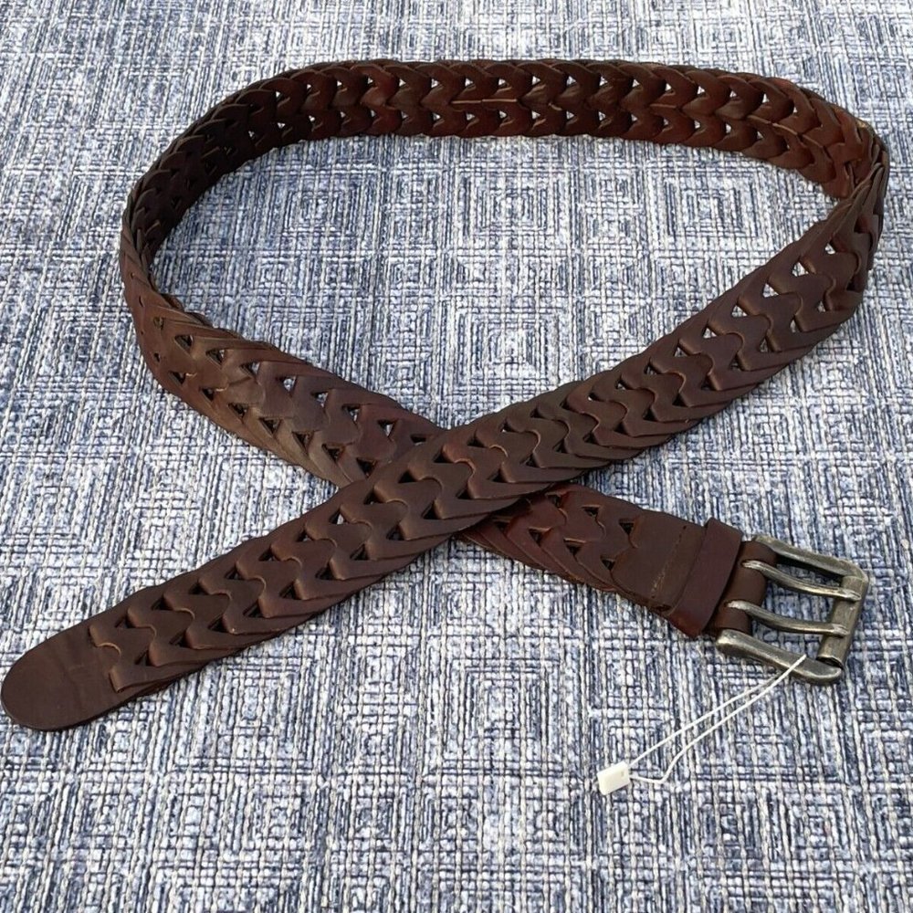 Jeanswest Cuir Vertiable Belt Genuine Leather Braided Waistband Unisex Size 36 - Picture 3 of 12